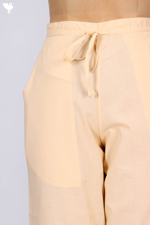Cambric Cotton Pants in Sandy Beige